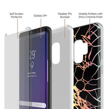Load image into Gallery viewer, Punkcase Galaxy S9+ Marble Case, Protective Full Body Cover W/PunkShield Screen Protector (Black Mirage) (Color in image: Blue Marmo)
