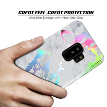 Load image into Gallery viewer, Punkcase Galaxy S9+ Marble Case, Protective Full Body Cover W/PunkShield Screen Protector (Blanco Marmo) (Color in image: Black Mirage)
