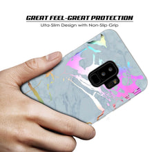 Load image into Gallery viewer, Punkcase Galaxy S9+ Marble Case, Protective Full Body Cover W/PunkShield Screen Protector (Blue Marmo) (Color in image: Blanco Marmo)
