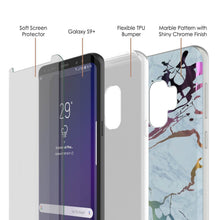 Load image into Gallery viewer, Punkcase Galaxy S9+ Marble Case, Protective Full Body Cover W/PunkShield Screen Protector (Blue Marmo) (Color in image: Rose Mirage)
