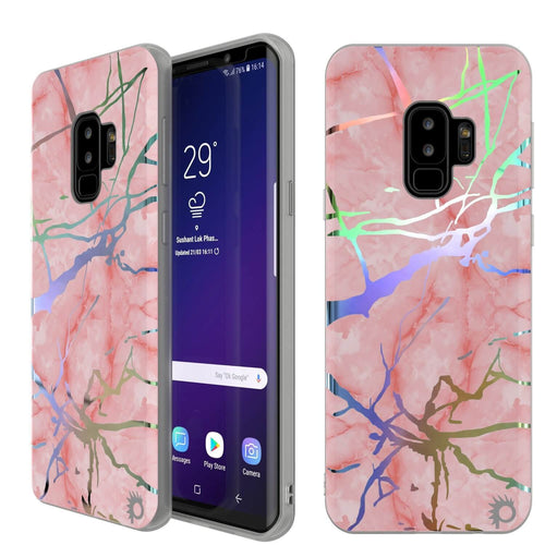 Punkcase Galaxy S9+ Marble Case, Protective Full Body Cover W/PunkShield Screen Protector (Rose Mirage) (Color in image: Rose Mirage)