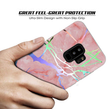 Load image into Gallery viewer, Punkcase Galaxy S9+ Marble Case, Protective Full Body Cover W/PunkShield Screen Protector (Rose Mirage) (Color in image: Blue Marmo)
