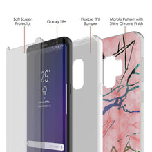 Load image into Gallery viewer, Punkcase Galaxy S9+ Marble Case, Protective Full Body Cover W/PunkShield Screen Protector (Rose Mirage) (Color in image: Black Mirage)
