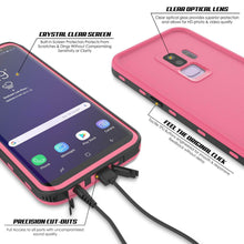 Charger l&#39;image dans la galerie, Galaxy S9 Plus Waterproof Case, Punkcase [KickStud Series] Armor Cover [PINK] (Color in image: Black)
