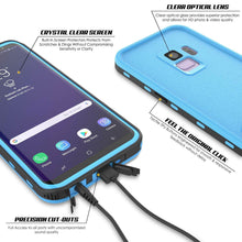 Charger l&#39;image dans la galerie, Galaxy S9 Waterproof Case, Punkcase [KickStud Series] Armor Cover [LIGHT BLUE] (Color in image: White)
