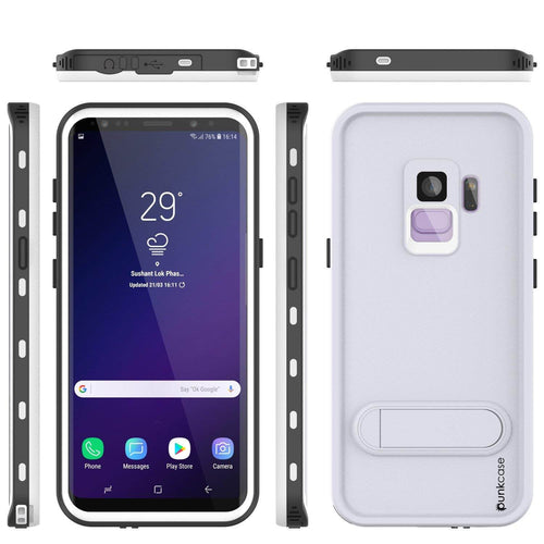 Galaxy S9 Waterproof Case, Punkcase [KickStud Series] Armor Cover [WHITE] (Color in image: White)