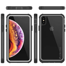 Charger l&#39;image dans la galerie, PunkCase iPhone XS Max Case, [Spartan Series] Clear Rugged Heavy Duty Cover W/Built in Screen Protector [White] (Color in image: purple)
