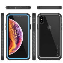 Charger l&#39;image dans la galerie, PunkCase iPhone XS Max Case, [Spartan Series] Clear Rugged Heavy Duty Cover W/Built in Screen Protector [Light-Blue] (Color in image: clear)
