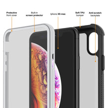 Charger l&#39;image dans la galerie, PunkCase iPhone XS Max Case, [Spartan Series] Clear Rugged Heavy Duty Cover W/Built in Screen Protector [White] (Color in image: clear)

