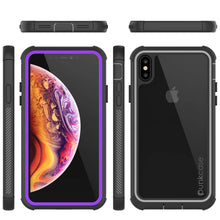 Charger l&#39;image dans la galerie, PunkCase iPhone XS Max Case, [Spartan Series] Clear Rugged Heavy Duty Cover W/Built in Screen Protector [Purple] (Color in image: red)
