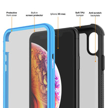 Charger l&#39;image dans la galerie, PunkCase iPhone XS Max Case, [Spartan Series] Clear Rugged Heavy Duty Cover W/Built in Screen Protector [Light-Blue] (Color in image: red)
