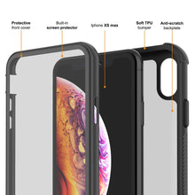 Charger l&#39;image dans la galerie, PunkCase iPhone XS Case, [Spartan Series] Clear Rugged Heavy Duty Cover W/Built in Screen Protector [Black] (Color in image: red)
