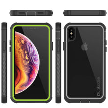 Charger l&#39;image dans la galerie, PunkCase iPhone XS Case, [Spartan Series] Clear Rugged Heavy Duty Cover W/Built in Screen Protector [Light-Green] (Color in image: clear)
