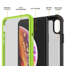 Charger l&#39;image dans la galerie, PunkCase iPhone XS Case, [Spartan Series] Clear Rugged Heavy Duty Cover W/Built in Screen Protector [Light-Green] (Color in image: red)

