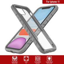 Charger l&#39;image dans la galerie, Punkcase iPhone 12 ravenger Case Protective Military Grade Multilayer Cover [Grey] (Color in image: Grey-Black)
