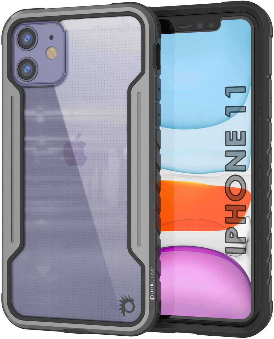 Punkcase iPhone 11 ravenger Case Protective Military Grade Multilayer Cover [Grey-Black] (Color in image: Grey-Black)