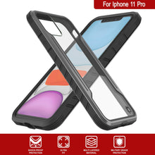 Charger l&#39;image dans la galerie, Punkcase iPhone 11 Pro ravenger Case Protective Military Grade Multilayer Cover [Grey-Black] (Color in image: Rose-Gold)
