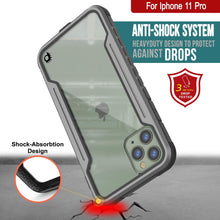 Charger l&#39;image dans la galerie, Punkcase iPhone 11 Pro ravenger Case Protective Military Grade Multilayer Cover [Grey-Black] (Color in image: Grey)
