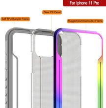 Charger l&#39;image dans la galerie, Punkcase iPhone 12 Pro ravenger Case Protective Military Grade Multilayer Cover [Rainbow] (Color in image: Grey-Black)
