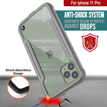 Charger l&#39;image dans la galerie, Punkcase iPhone 11 Pro ravenger Case Protective Military Grade Multilayer Cover [Grey] (Color in image: Black)
