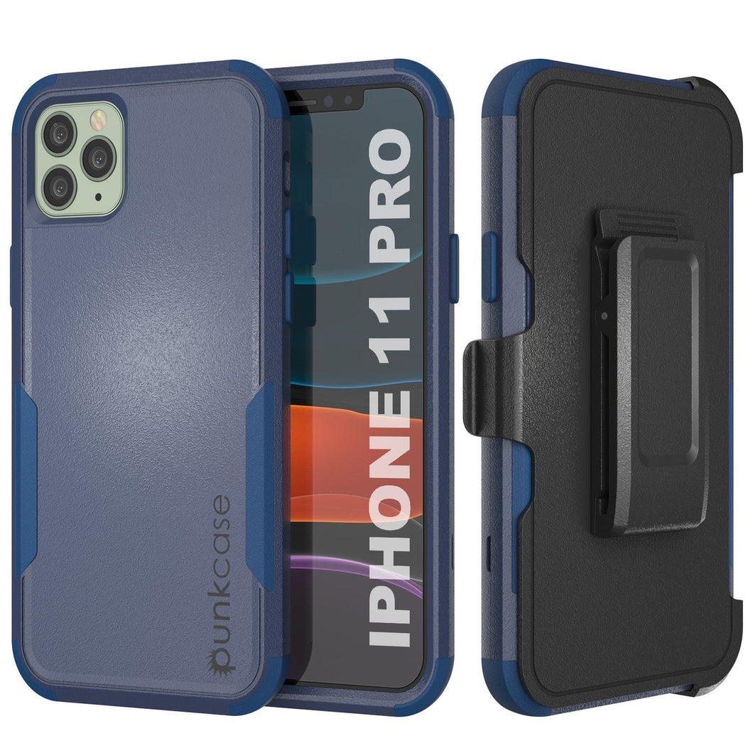 Punkcase for iPhone 11 Pro Belt Clip Multilayer Holster Case [Patron Series] [Navy] (Color in image: Navy)