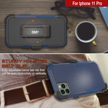 Charger l&#39;image dans la galerie, Punkcase for iPhone 11 Pro Belt Clip Multilayer Holster Case [Patron Series] [Navy] 
