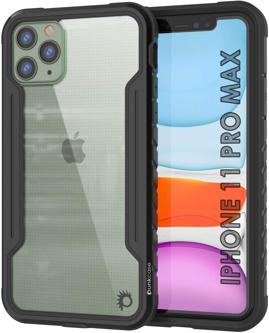 Punkcase iPhone 12 Pro Max ravenger Case Protective Military Grade Multilayer Cover [Black] (Color in image: Black)