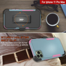 Charger l&#39;image dans la galerie, Punkcase for iPhone 11 Pro Max Belt Clip Multilayer Holster Case [Patron Series] [Mint-Pink] 
