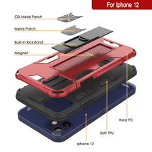 Charger l&#39;image dans la galerie, Punkcase iPhone 12 Case [ArmorShield Series] Military Style Protective Dual Layer Case Red (Color in image: Gold)
