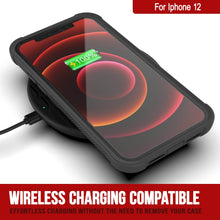Charger l&#39;image dans la galerie, PunkCase iPhone 12 Case, [Spartan Series] Clear Rugged Heavy Duty Cover W/Built in Screen Protector [Black] (Color in image: teal)
