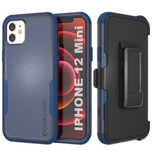 Charger l&#39;image dans la galerie, Punkcase for iPhone 12 Mini Belt Clip Multilayer Holster Case [Patron Series] [Navy] (Color in image: Navy)

