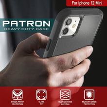 Charger l&#39;image dans la galerie, Punkcase for iPhone 12 Mini Belt Clip Multilayer Holster Case [Patron Series] [Black] (Color in image: Red-Black)

