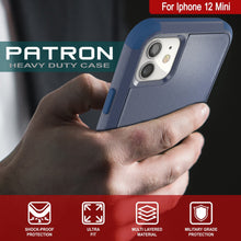 Charger l&#39;image dans la galerie, Punkcase for iPhone 12 Mini Belt Clip Multilayer Holster Case [Patron Series] [Navy] (Color in image: Red-Black)
