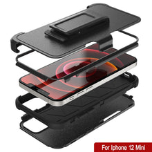 Charger l&#39;image dans la galerie, Punkcase for iPhone 12 Mini Belt Clip Multilayer Holster Case [Patron Series] [Black] 
