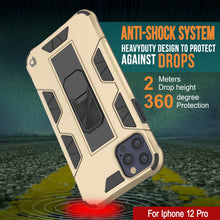Load image into Gallery viewer, Punkcase iPhone 12 Pro Case [ArmorShield Series] Military Style Protective Dual Layer Case Gold (Color in image: black)
