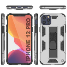 Load image into Gallery viewer, Punkcase iPhone 12 Pro Case [ArmorShield Series] Military Style Protective Dual Layer Case Silver 
