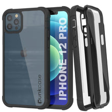 Load image into Gallery viewer, PunkCase iPhone 12 Pro Case, [Spartan Series] Clear Rugged Heavy Duty Cover W/Built in Screen Protector [Black] (Color in image: Black)

