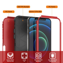 Charger l&#39;image dans la galerie, Punkcase for iPhone 12 Pro Max Belt Clip Multilayer Holster Case [Patron Series] [Red-Black] (Color in image: Navy)
