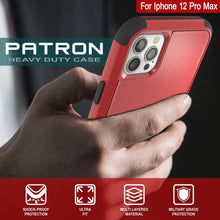 Charger l&#39;image dans la galerie, Punkcase for iPhone 12 Pro Max Belt Clip Multilayer Holster Case [Patron Series] [Red-Black] (Color in image: Black)
