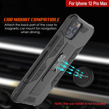Load image into Gallery viewer, Punkcase iPhone 12 Pro Max Case [ArmorShield Series] Military Style Protective Dual Layer Case Black (Color in image: Silver)

