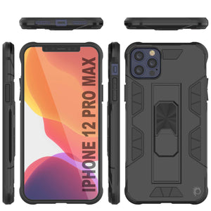 Punkcase iPhone 12 Pro Max Case [ArmorShield Series] Military Style Protective Dual Layer Case Black 