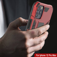 Load image into Gallery viewer, Punkcase iPhone 12 Pro Max Case [ArmorShield Series] Military Style Protective Dual Layer Case Red (Color in image: Silver)
