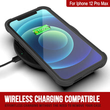 Charger l&#39;image dans la galerie, PunkCase iPhone 12 Pro Max Case, [Spartan Series] Clear Rugged Heavy Duty Cover W/Built in Screen Protector [Black] (Color in image: teal)
