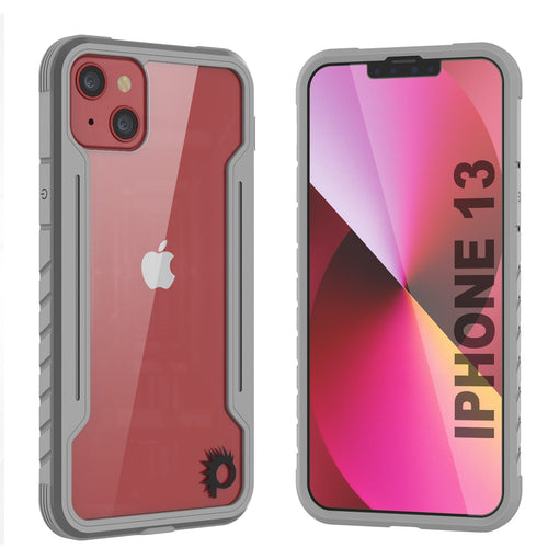 Punkcase iPhone 13 ravenger Case Protective Military Grade Multilayer Cover [Grey] (Color in image: Grey)