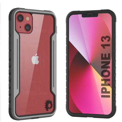 Punkcase iPhone 13 ravenger Case Protective Military Grade Multilayer Cover [Grey-Black] (Color in image: Grey-Black)