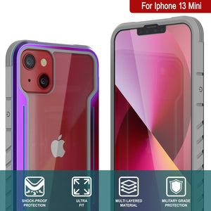 Punkcase iPhone 13 Mini ravenger Case Protective Military Grade Multilayer Cover [Rainbow] (Color in image: Black)