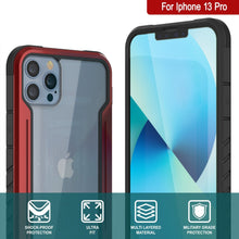 Charger l&#39;image dans la galerie, Punkcase iPhone 14 Pro Ravenger Coque de défense MAG Protection de qualité militaire avec couverture multicouche [Rouge]
