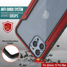 Charger l&#39;image dans la galerie, Coque de protection Punkcase iPhone 15 Pro Max Armor Stealth MAG Defense, de qualité militaire, avec couverture multicouche [Rouge].
