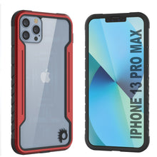 Charger l&#39;image dans la galerie, Coque de protection Punkcase iPhone 15 Pro Max Armor Stealth MAG Defense, de qualité militaire, avec couverture multicouche [Rouge].
