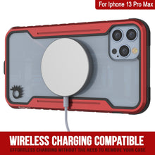 Charger l&#39;image dans la galerie, Coque de protection Punkcase iPhone 15 Pro Max Armor Stealth MAG Defense, de qualité militaire, avec couverture multicouche [Rouge].
